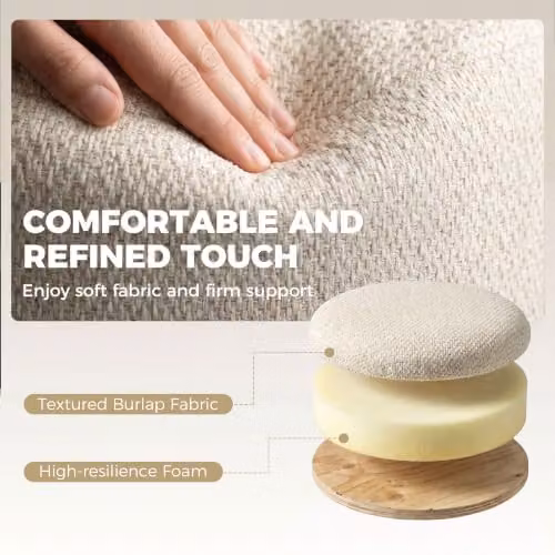 HOMCOM Cube Storage Ottoman Footstool in Beige, W/D/H: 38.5 x 38.5 x 33.5 cm – 3