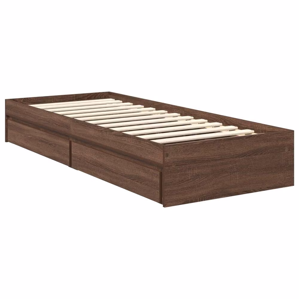 Berkfield Home Modern Storage Bed with Drawers in Brown Oak, Engineered Wood, W: 75 cm x L: 190 cm – 3