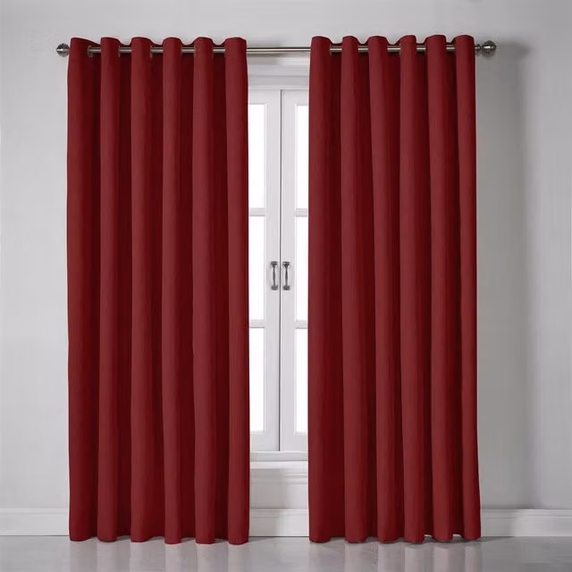 Livinluxury Red Blackout Eyelet Curtains, W: 183 cm, H: 229 cm