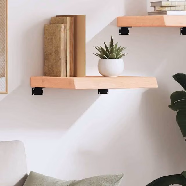 Berkfield Home Wall Mounted Rustic Oak Shelf in Light Tan, W/D/H: 40 x 40 x 4 cm – 1