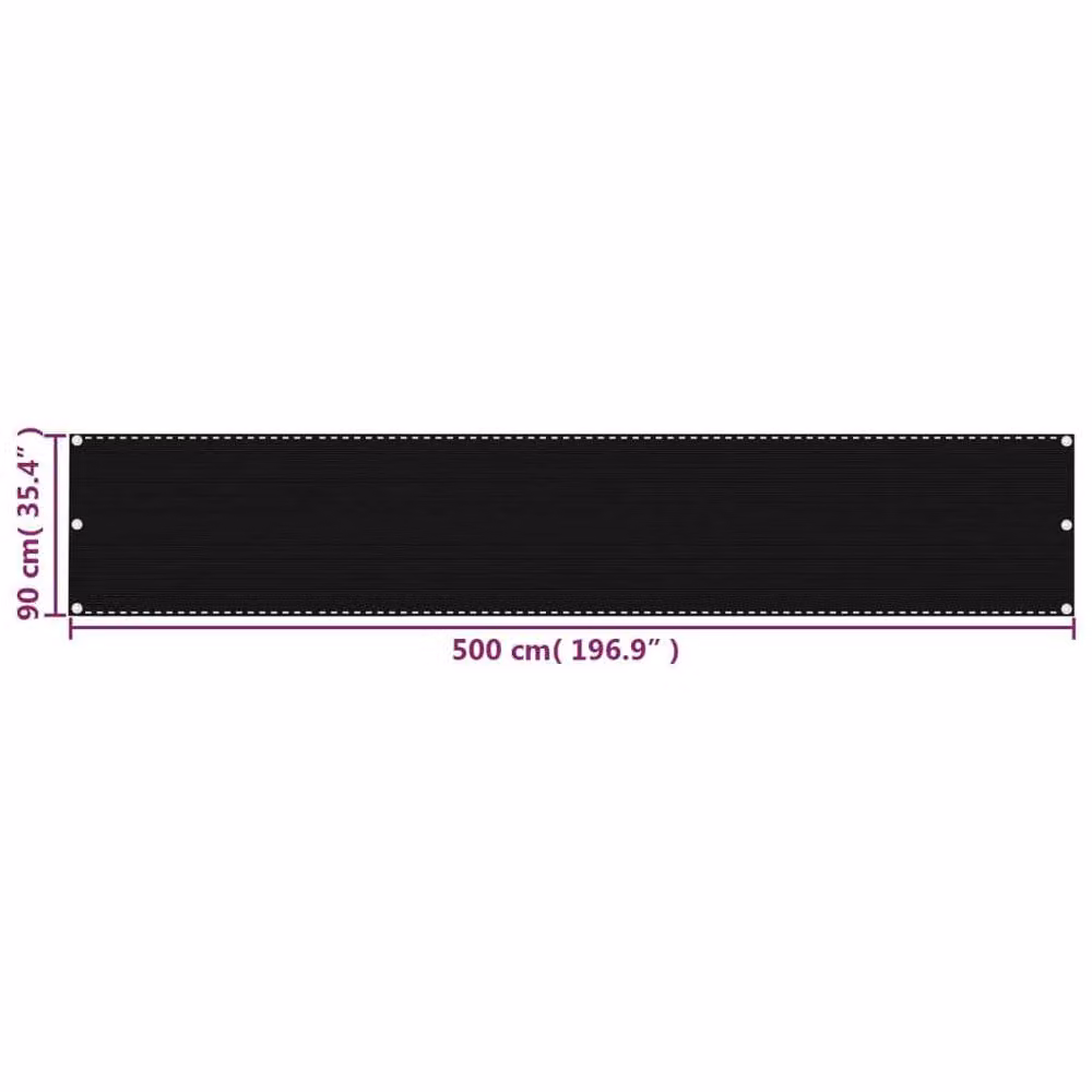 Berkfield Home Black HDPE Balcony Screen W/H: 90 x 500 cm – 3