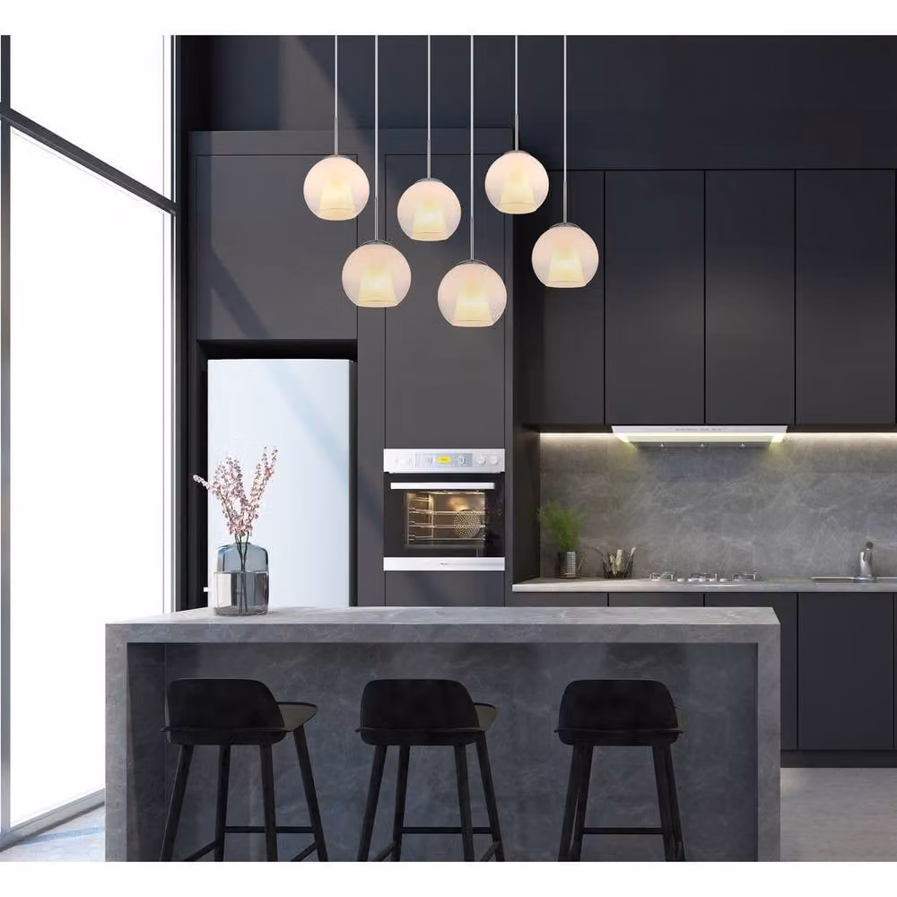Netlighting Barry Cluster Pendant Ceiling Light in Grey and Silver with 6x E27 Sockets – 2