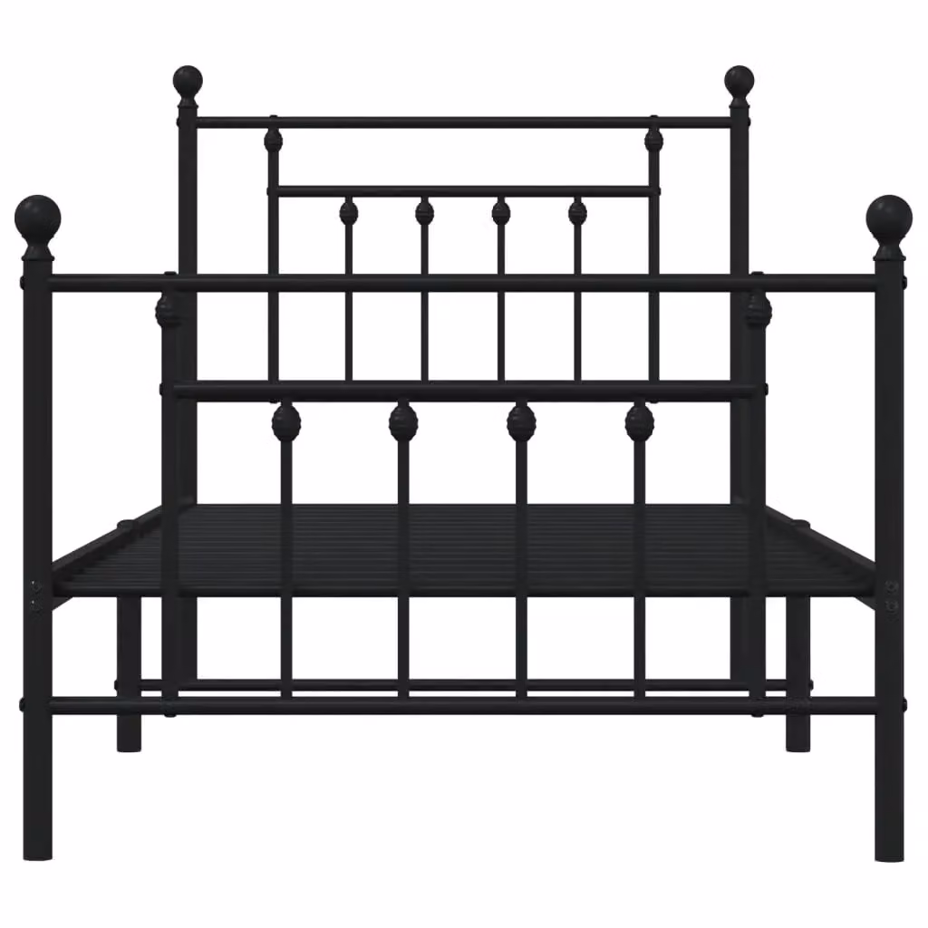 Berkfield Home Metal Bed Frame with Footboard, Black, W: 80 cm, L: 200 cm – 3