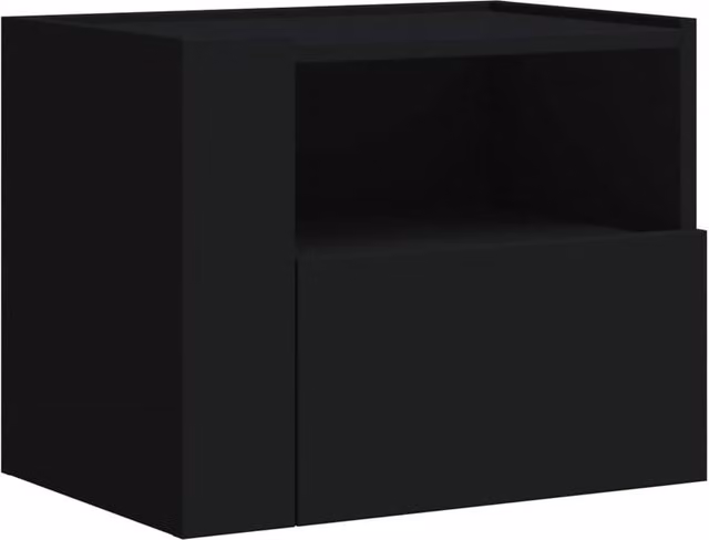 Berkfield Home Wall-mounted Bedside Cabinet in Black, W/D/H: 45 x 30 x 35 cm – 1