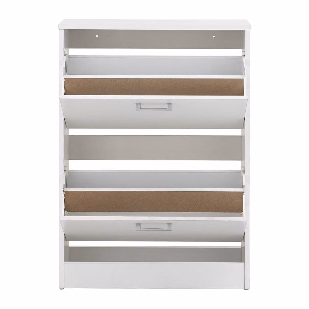 GFW Stirling Two Tier Shoe Cabinet in White – 2