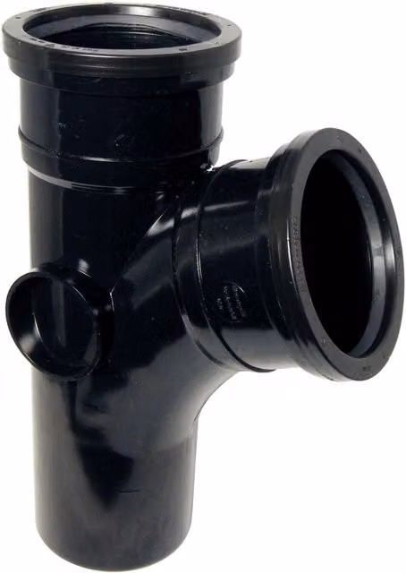 FloPlast 110mm Plastic Soil Branch 112.5 Degree, Black – 2