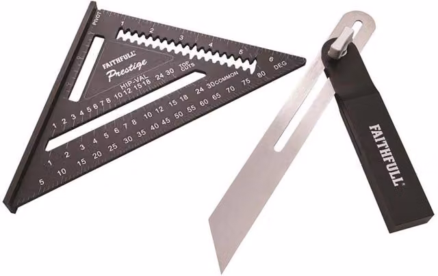 Faithfull 2 Piece Black Aluminium CNC Sliding Bevel and Quick Square Set