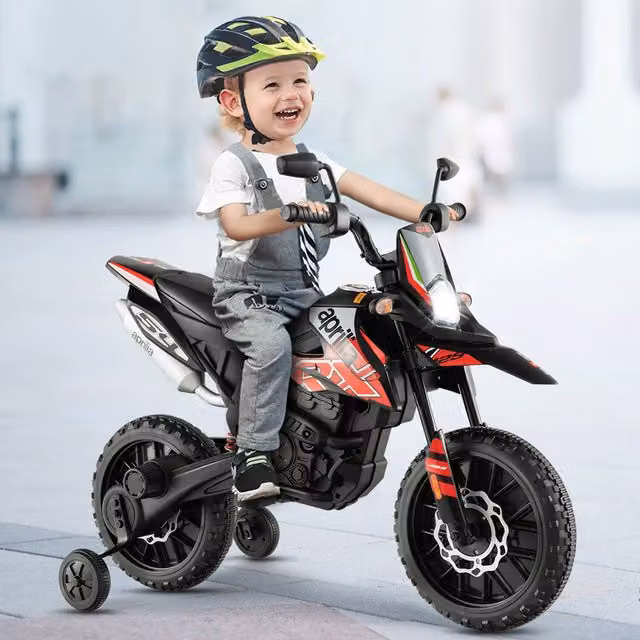 Costway Kids Electric Ride On Motorcycle Toy with Light and Sound in Red and Black