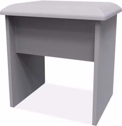 Welcome Worcester Modern Dressing Table Stool in Grey Fabric