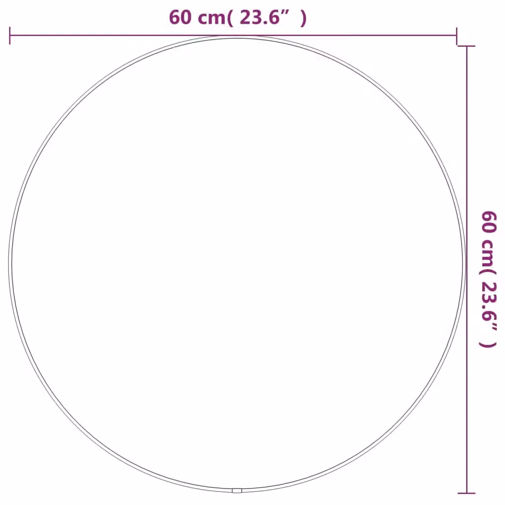 Berkfield Home Minimalist Round Wall Mirror in Black, Diameter: 60 cm – 2