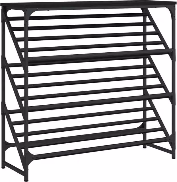 Berkfield Home Black Shoe Rack W/D/H: 90 x 30 x 85 cm