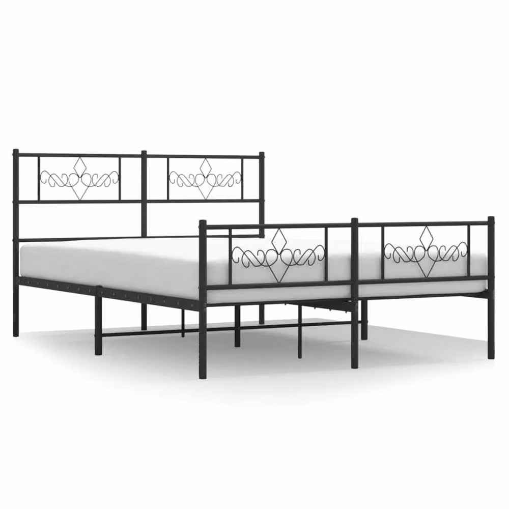 Berkfield Home Metal Bed Frame with Headboard and Footboard, Black, 5FT King Size, W/D/H: 180 x 150 x 200 cm – 2