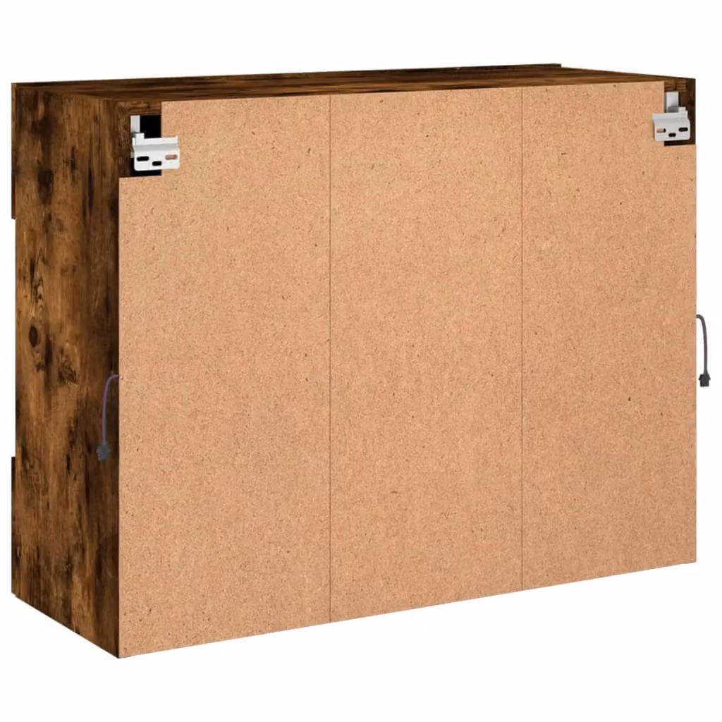 Berkfield Home Modern Wall Mounted TV Cabinet with LED Lights in Smoked Oak Brown, W/D/H: 78.5 x 30 x 60.5 cm – 7