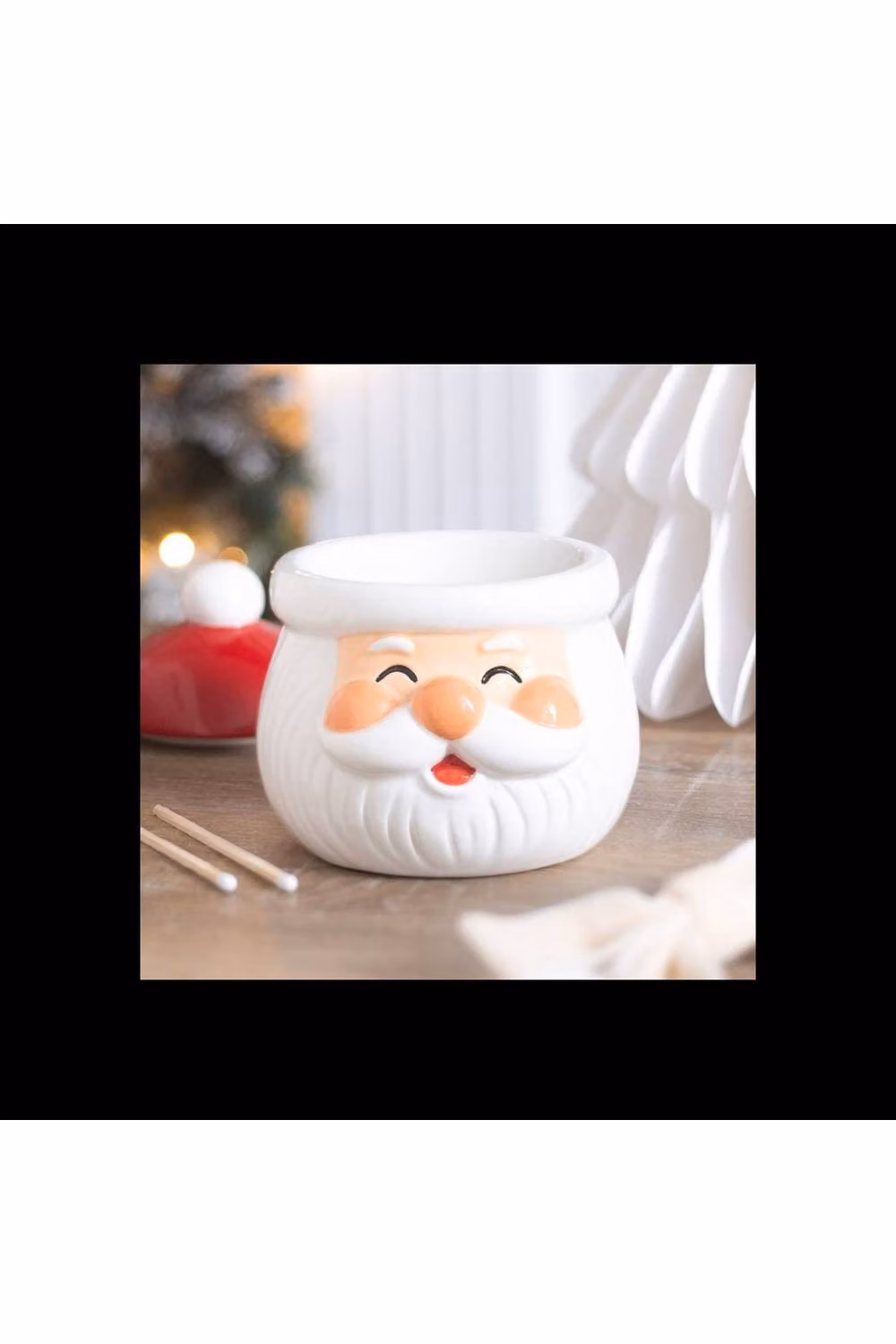 KDMD Jolly Santa Christmas Ceramic Oil Burner and Wax Warmer with Tealight in Red – 2