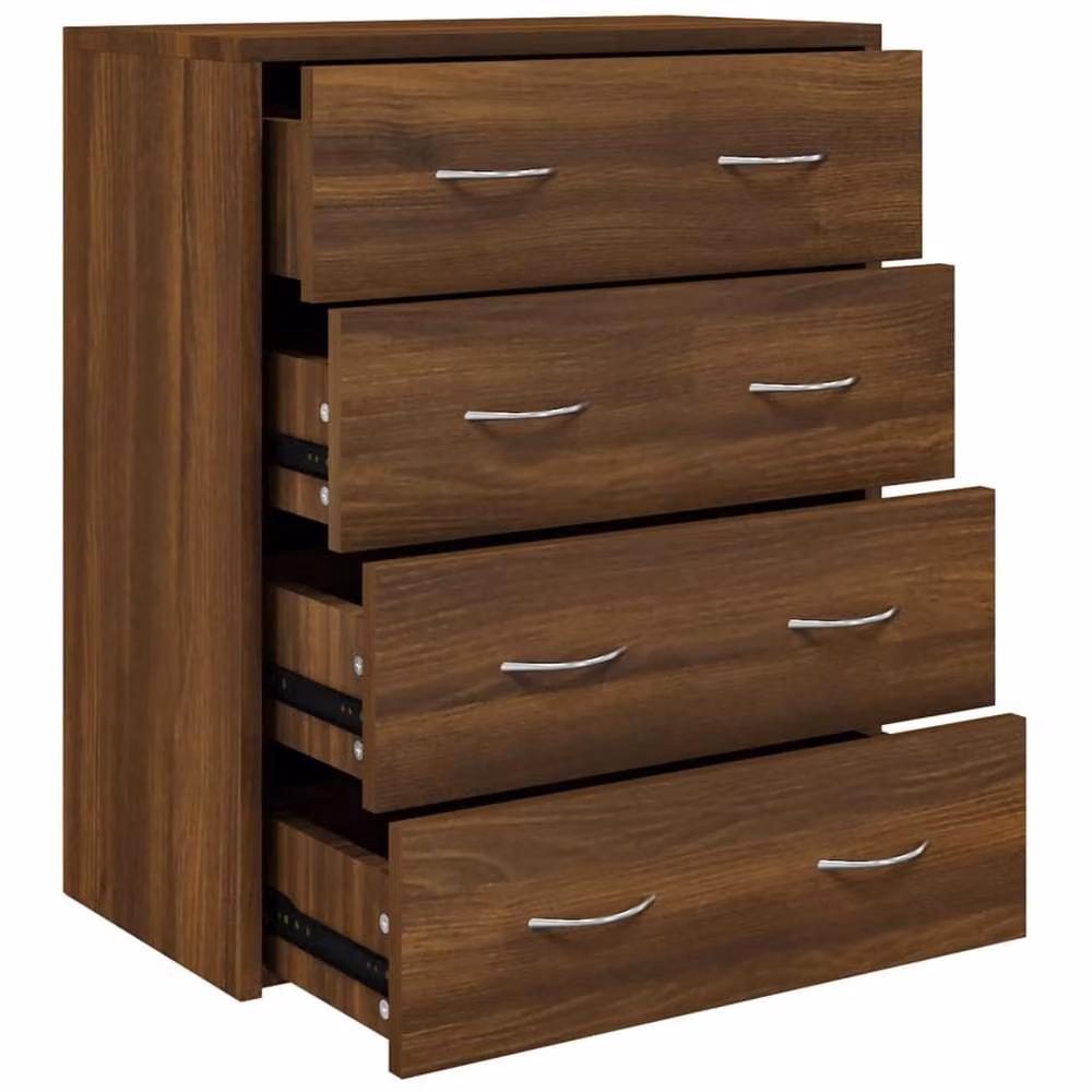 Berkfield Home Sideboard with 4 Drawers, Brown Oak, W: 60 cm, D: 30.5 cm, H: 71 cm – 2