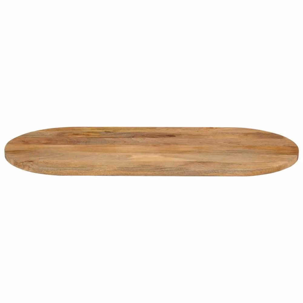 Berkfield Home Oval Solid Mango Wood Table Top, Brown, W: 100 cm, D: 40 cm, H: 3.8 cm – 2