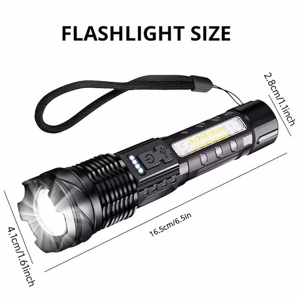 VOGREX Super Bright LED Flashlight Torch in Black – 2
