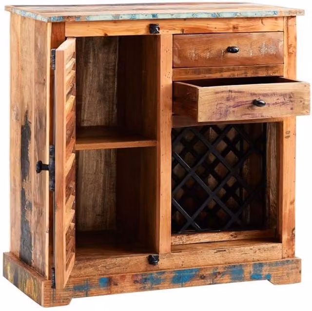 IH Design Modern Brown Wood Small Sideboard