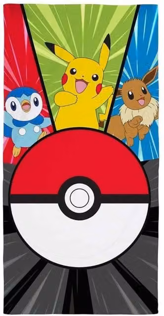 Pokemon Unite Multicolour Graphic Beach Towel, W: 140 cm, H: 70 cm – 1
