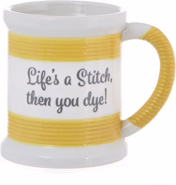 Boxer Gifts Lifes A Stitch Sewing Mug in White Ceramic