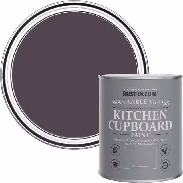 Rust-Oleum Kitchen Cupboard Paint in Gloss Finish, Purple, 0.75 l
