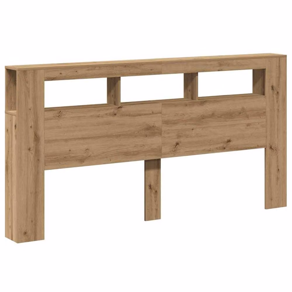 Berkfield Home Artisan Oak LED Headboard in Brown, W/D/H: 200 x 18.5 x 103.5 cm – 2