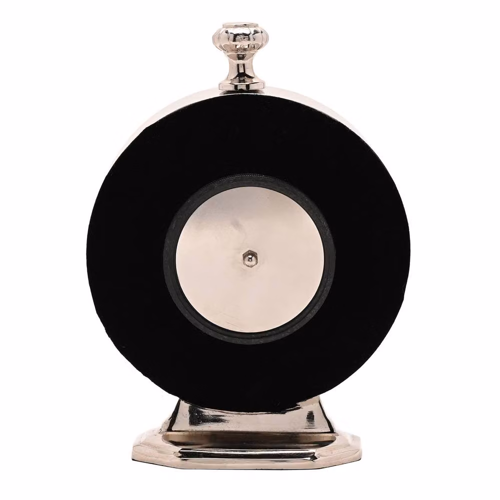 William Widdop Round Silver Metal Tabletop Mantle Clock – 3
