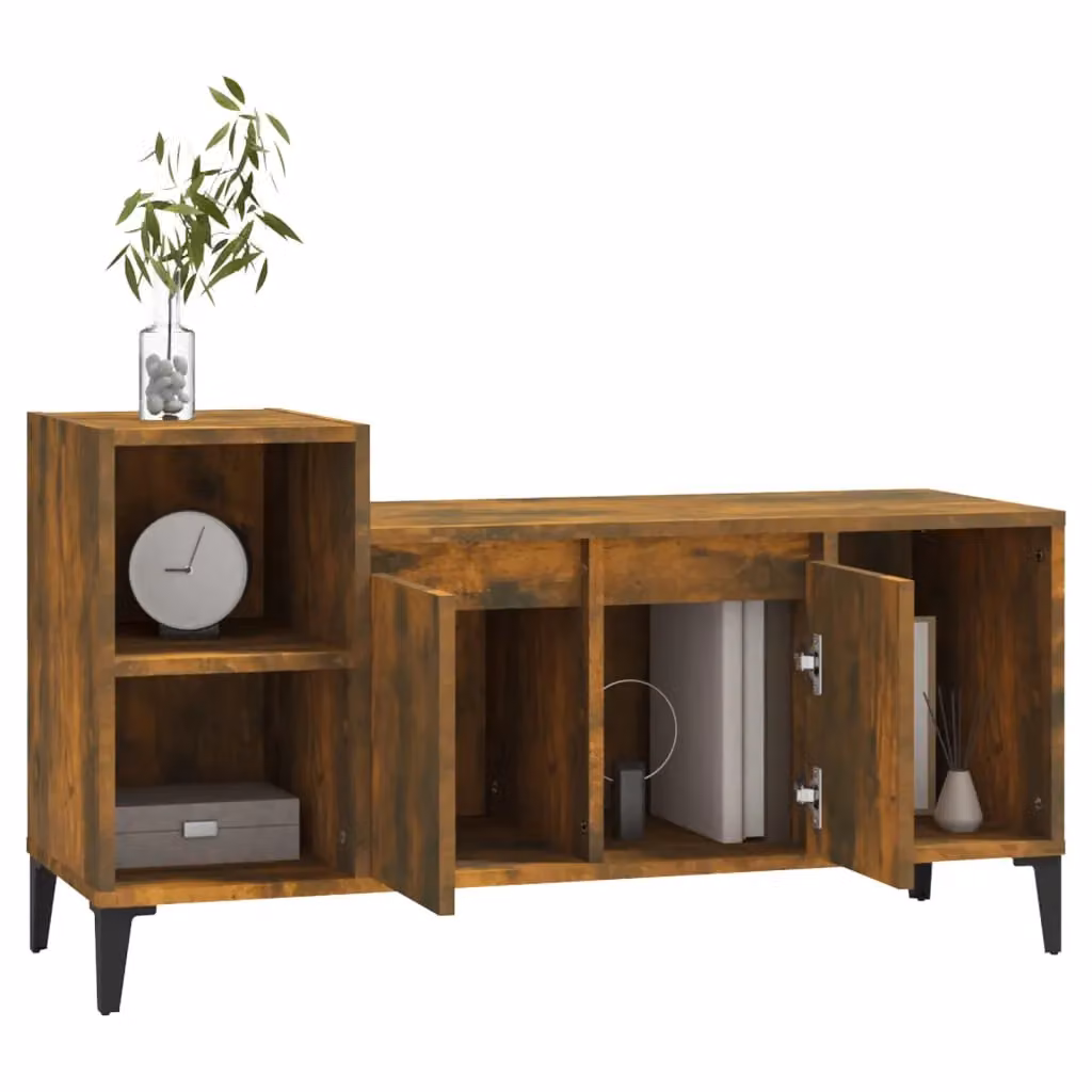 Berkfield Home Smoked Oak TV Cabinet in Brown, W/D/H: 100 x 35 x 55 cm – 3