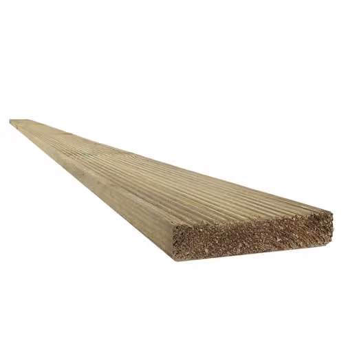 Snowdon Timber Treated Natural Brown Decking Boards, 50 Pack, W: 95 mm, T: 19 mm, L: 1.8 m