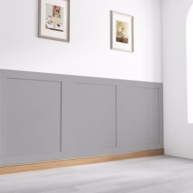 Home Treats 6-Piece Shaker Wooden Wall Panelling Kit in Brown or Grey MDF