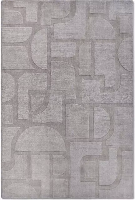 Villeroy & Boch 1906 Alexis Grey Wool Geometric Handwoven Rug, W: 120 cm, D: 170 cm – 1