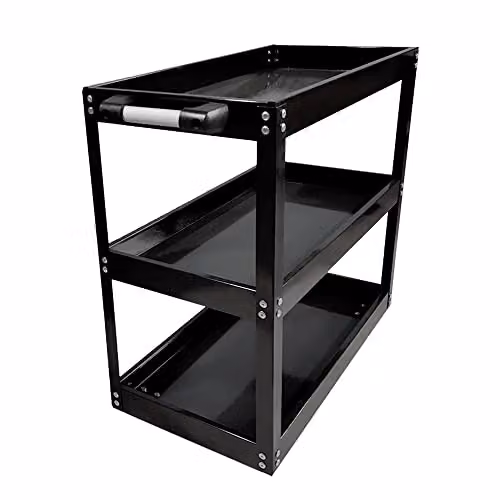 Hygrad 3 Tier Heavy Duty Steel Garage Trolley Tool Storage Cart in Black W/D/H: 72 x 35 x 35 cm – 1