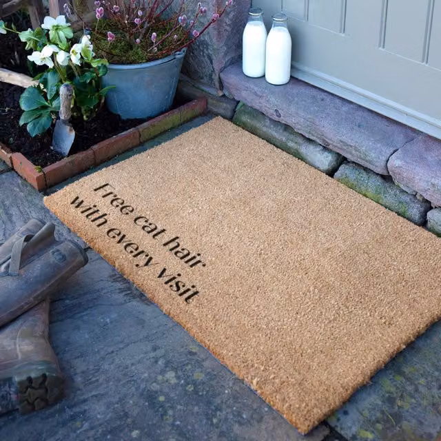 Artsy Mats Brown Coir Doormat with Animal Design W/D: 90 x 60 cm