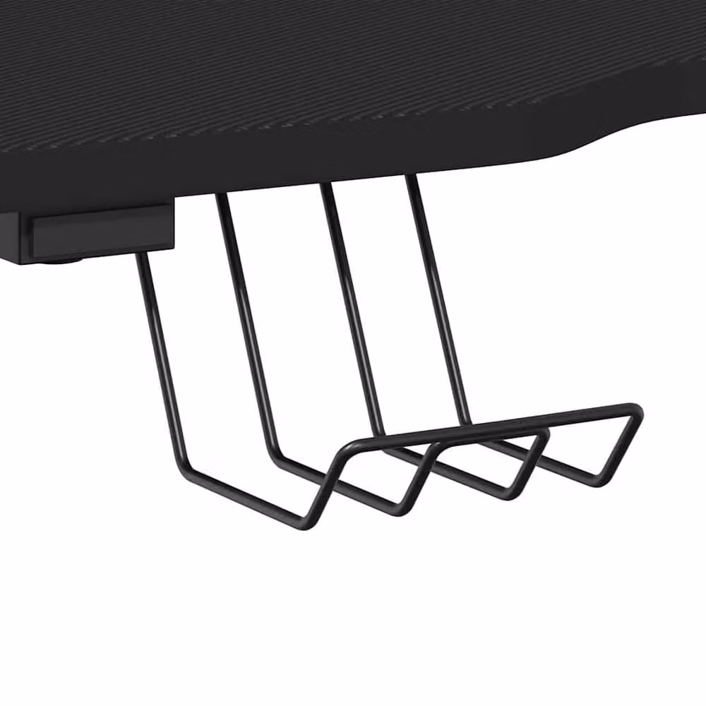 Berkfield Home Gaming Desk with ZZ Shape Legs, Black, W/D/H: 90 x 60 x 75 cm – 5