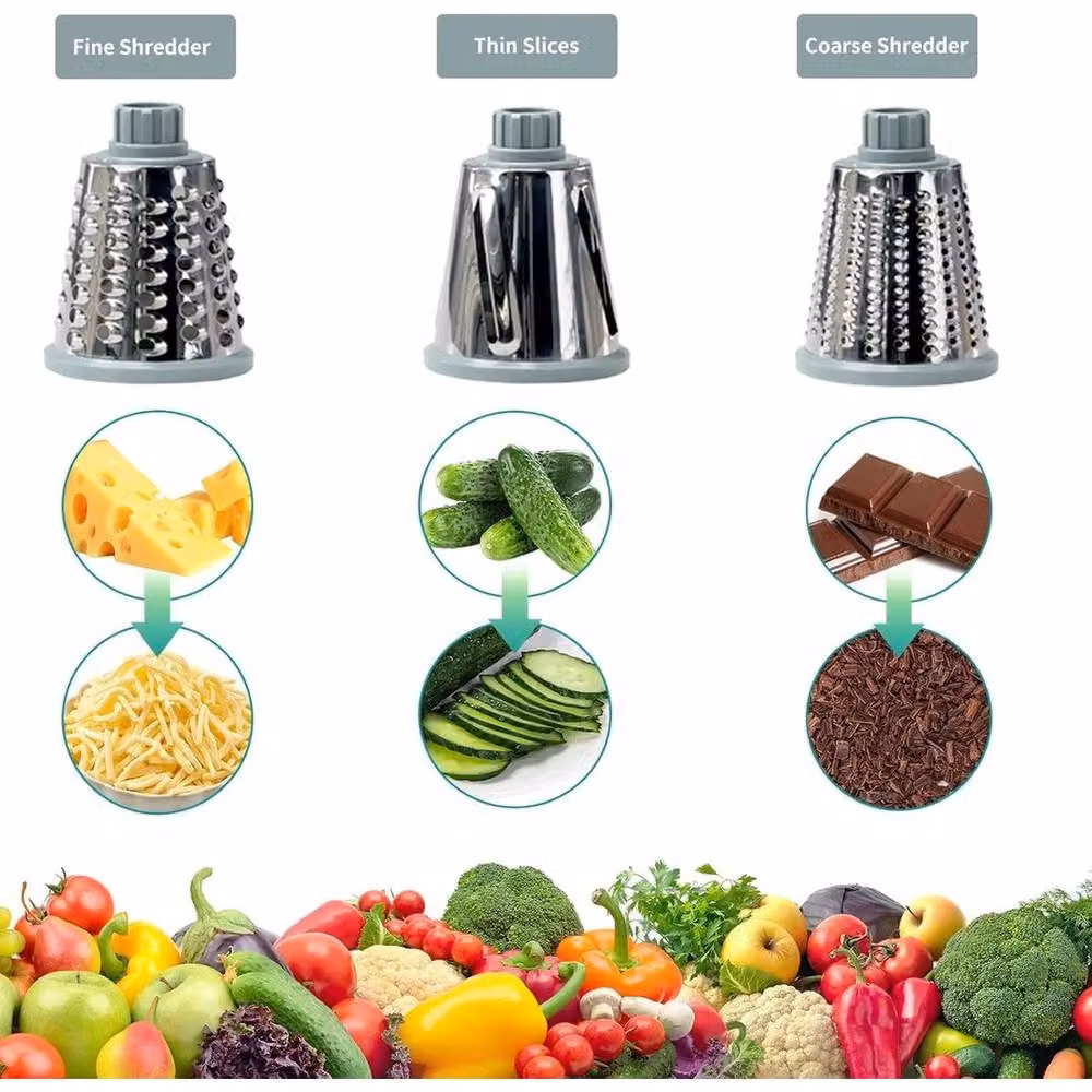 SPETLEK 3 in 1 Rotary Cheese Grater and Kitchen Drum Chopper in Grey – 4