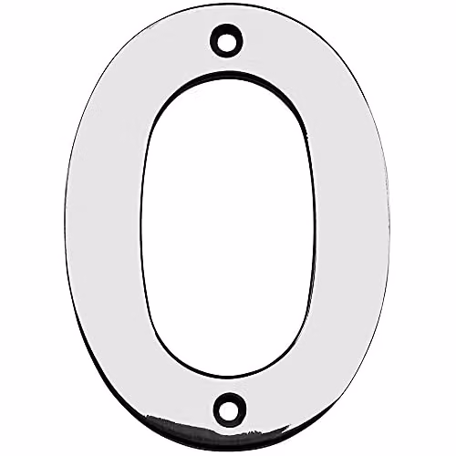 Loops Stainless Steel Front Door Numeral 0 in Silver, 100mm