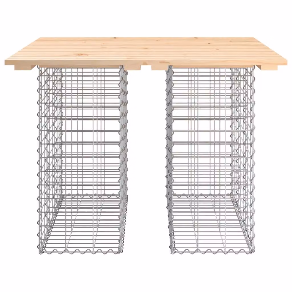 Berkfield Home Gabion Design Garden Bench in Brown Solid Pine Wood, W/D/H: 100 x 102 x 72 cm – 2