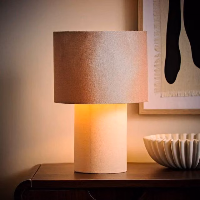 ValueLights Bobby Colour Clash Duo Fabric Table Lamp in Brown and Green