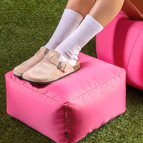 Bean Bag Bazaar Pink Cube Bean Bag Footstool for Indoor and Outdoor Use, W/D/H: 40 x 40 x 40 cm – 2
