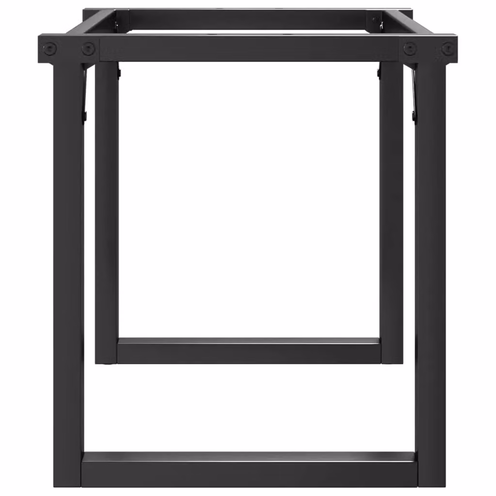 Berkfield Home O-Frame Coffee Table Legs in Black Steel, W/D/H: 80 x 40 x 43 cm – 4