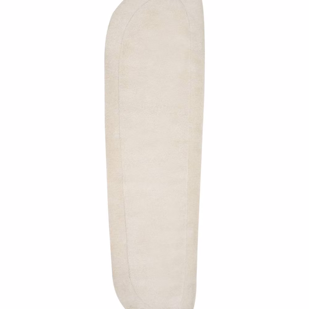 Wyld and Coco Hand-Tufted Oval Rug in Beige, Viscose and Wool, W: 80 cm, L: 250 cm – 2