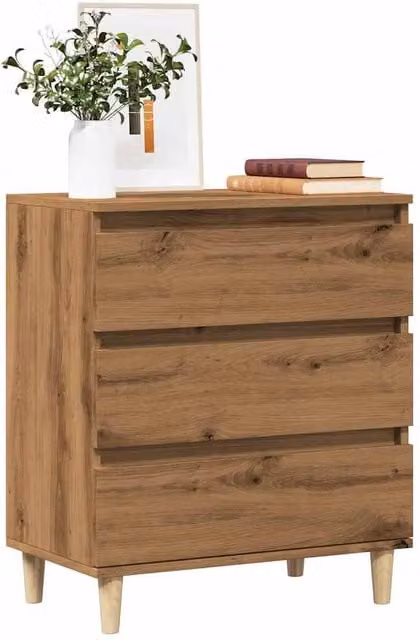 Berkfield Home Artisan Oak Sideboard in Brown, W/D/H: 60 x 35 x 70 cm