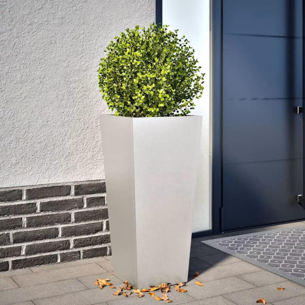 Berkfield Home Durable Stainless Steel Garden Planter Tub in Grey, W/D/H: 35 x 35 x 75 cm – 2