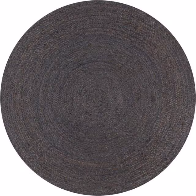Berkfield Home Handmade Braided Jute Round Rug in Grey, Diameter: 120 cm