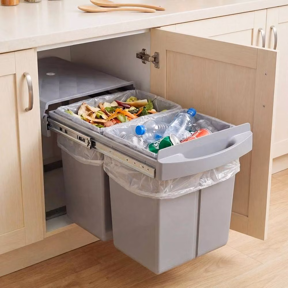 Kelvenix 40L Under Sink Kitchen Waste Bin in Grey – 3