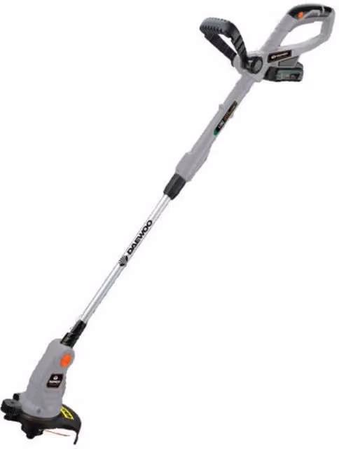 Daewoo U-FORCE Series Cordless Telescopic Strimmer with 2 x 2.0Ah Rechargeable Batteries and Charger in Black, Silver and Orange