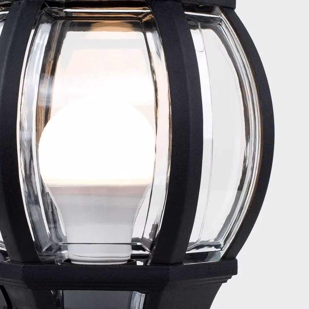 SPETLEK Black Outdoor LED Wall Lantern with Transparent Glass, IP44 Rated – 3