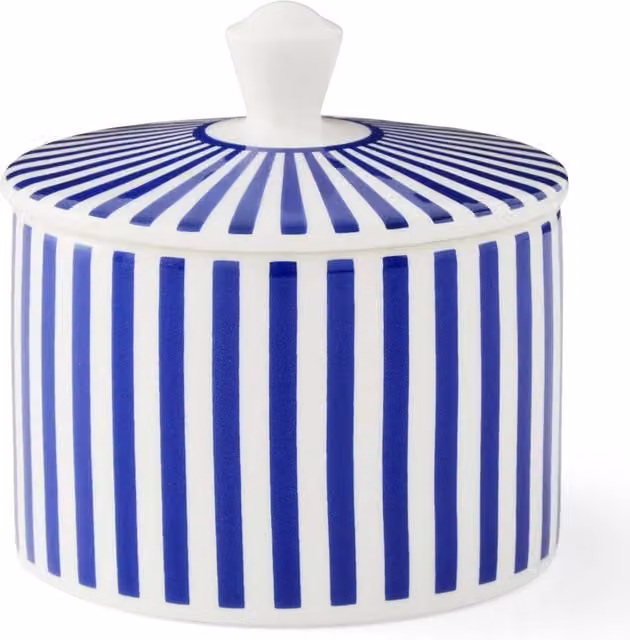 Spode Steccato Blue Striped Ceramic Sugar Bowl