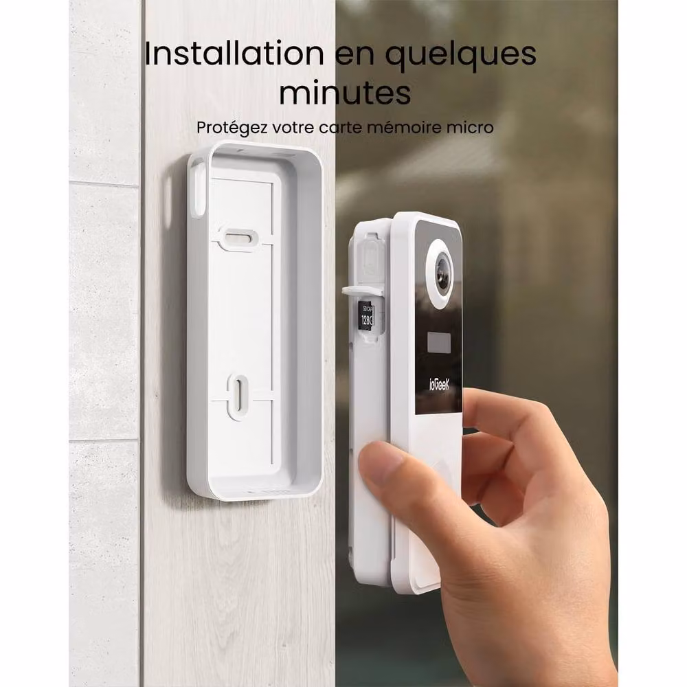 iegeek Waterproof 2K Wireless Doorbell with 180° Fisheye Camera, White – 5
