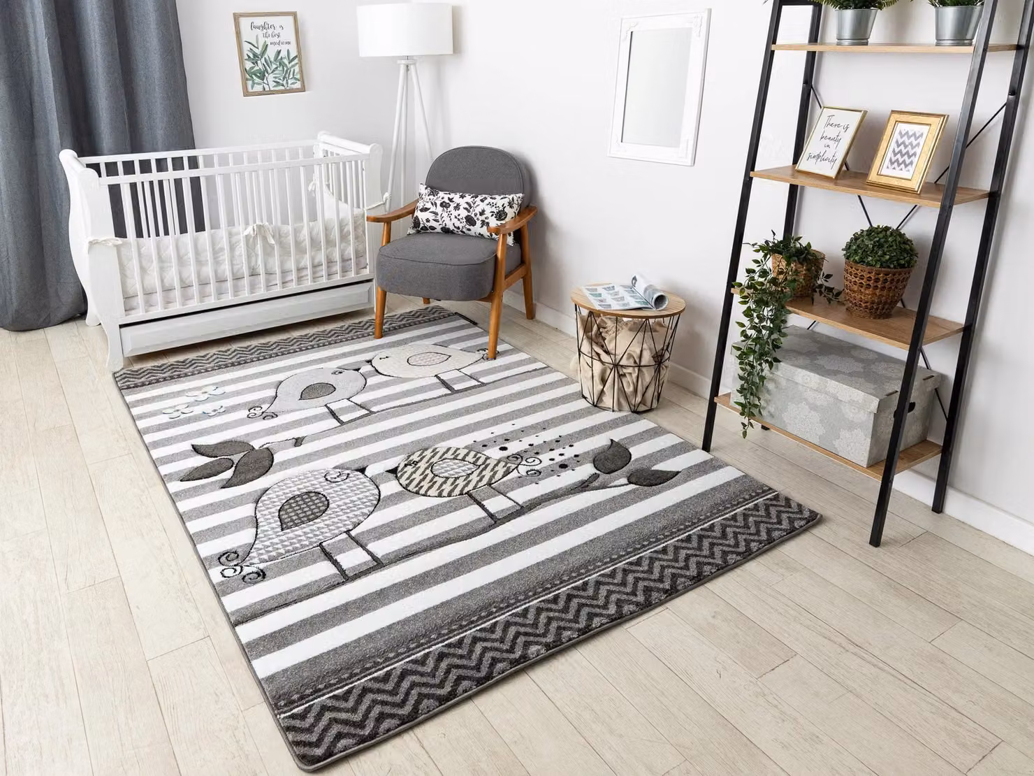RugsX Petit Grey Rectangular Polypropylene Rug, W: 120 cm, L: 170 cm – 4